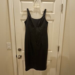 Sofia Vergara Black Faux Leather Dress